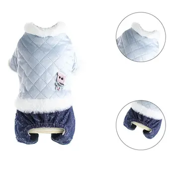 

Pet Autumn Dogs To Keep Warm Puppy Clothes And Winter Dog Clothes Plaid 4-legged Fashion Costume Thickening Winter Jumpsuit For