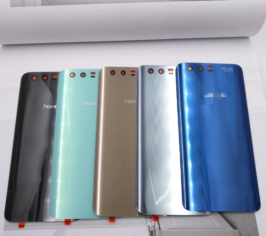 Для huawei Honor 9 стеклянная задняя крышка батарейного отсека задняя крышка корпуса для huawei Honor9 STF-L09 STF-AL10 запасные части с клеем 3m