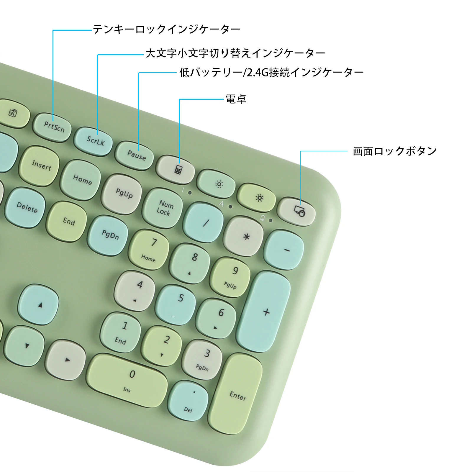 Teclado sem Fio Chave para Computador Silencioso Rato Combinação Usb Óptico Colorido 110 Teclado Portátil Desktop 2.4g 1200dpi - Imagem 4
