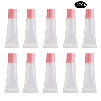 

10pcs Transparent Oblique Mouth Empty DIY Lip Gloss Refillable Hose Cosmetic Containers Female Make Up Lip Balm Tubes