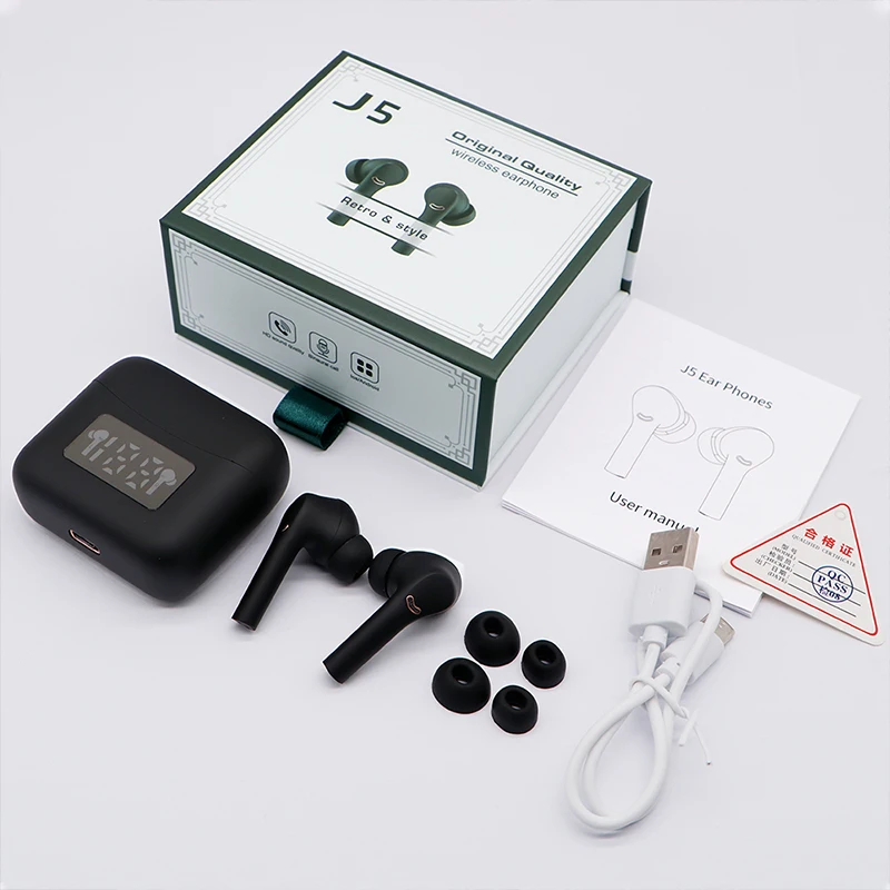 New ANC Pro Bluetooth V5.1 Headset Active Noise Cancelling With LED Display Portable Wireless Touch Control Earbuds TWS Earphone