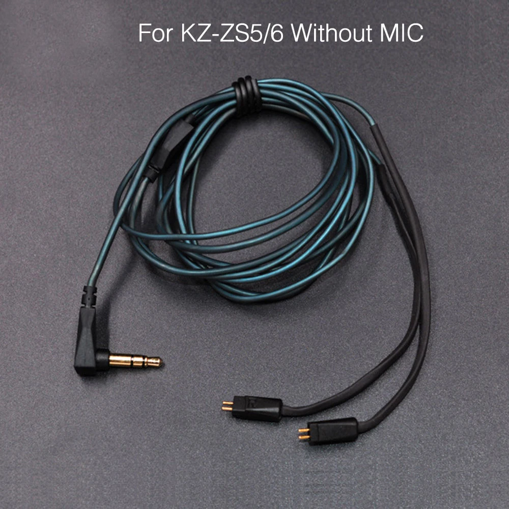 Новейшая модель; плотным верхним ворсом KZ ZS3/ZS5/ZS6 специальный кабель 0,75 мм 2-контактный Модернизированный кабель заменить обновления кабеля ЕЭС для KZ ZS3/ZS5/ZS6 без микрофона