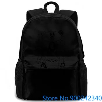 

Studio Ghibli Movies Art , Totoro, Spirited Away, Mononoke Anime Loose Black Homme women men backpack laptop travel school