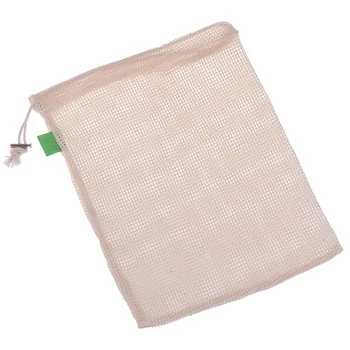 

3PCS/Set Washable Drawstring Organizer Mesh Bag Eco Reusable Produce Bags 3Sizes