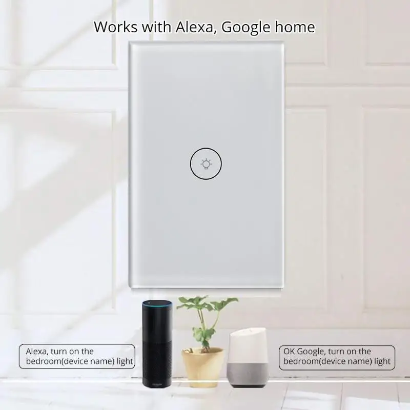 Горячая бытовой WiFi смарт-переключатель для Alexa Google 1-3Gang США штекер таймер сенсорные переключатели приложение голосовой пульт дистанционного управления поставки