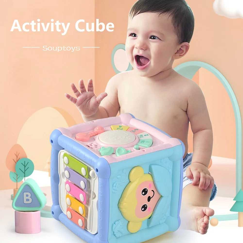

Baby Activity Cube Baby Early Multipurpose Education Six-sided Box Child Puzzle Music Game Learning Toys for Children Toddlers