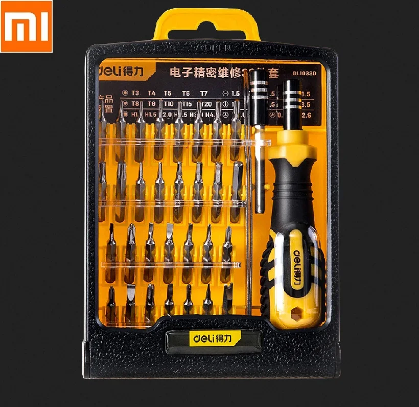 

Deli repair kit 33 in 1 Multifunction Screwdriver Set With extension rod Mobile Phone Repair Tools Electronic Device Hand Tool