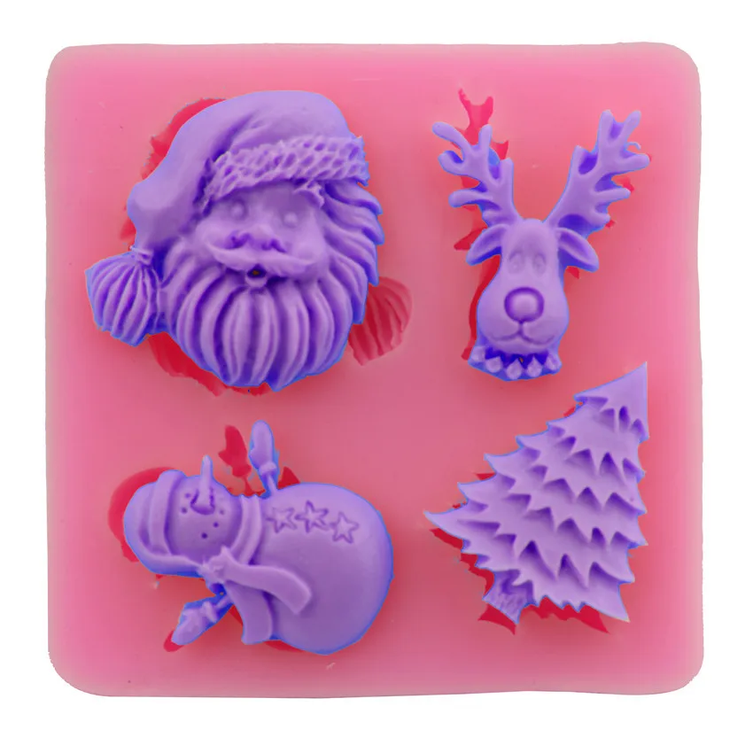 Christmas Series Snowman Moose Silicone Flip Sugar Mold Chocolate Baking Cake Mould DIY Hand Drop Gel Decoration | Дом и сад