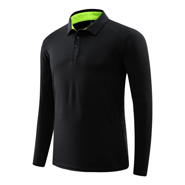 Men Fitness Long Sleeve Quick Dry Tennis Golf Shirt Bodybuilding Workout Long Top Casual Man Running Sportswear black