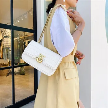 

Female Hanbag 2020 New Fashion Shoulder Bag Women Chain Bag Embossed Messenger Bag lock Handbag