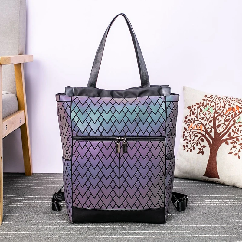 LOVEVOOK, женский рюкзак, школьный рюкзак для девочек-подростков, светящийся геометрический рюкзак, большая емкость для путешествий, сумки через плечо, женские - Цвет: pattern 3