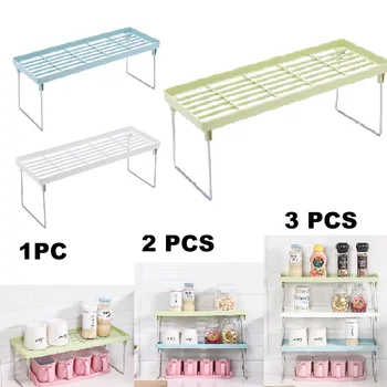 

Dreamburgh Adjustable Kitchen Storage Rack Metal Cupboard Storage Shelf Non-Skid Spice Rack Single Layer Kitchenware Organizer