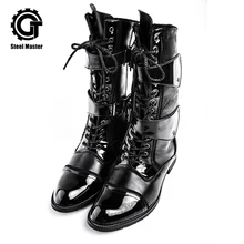 Devil/модные ботинки из лакированной кожи с веревкой в стиле панк; классические ботинки с пуантами для мужчин