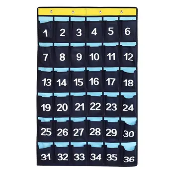 

30 Pockets Numbered Organizer Classroom Pocket Chart for Cell Phones Calculators Holders