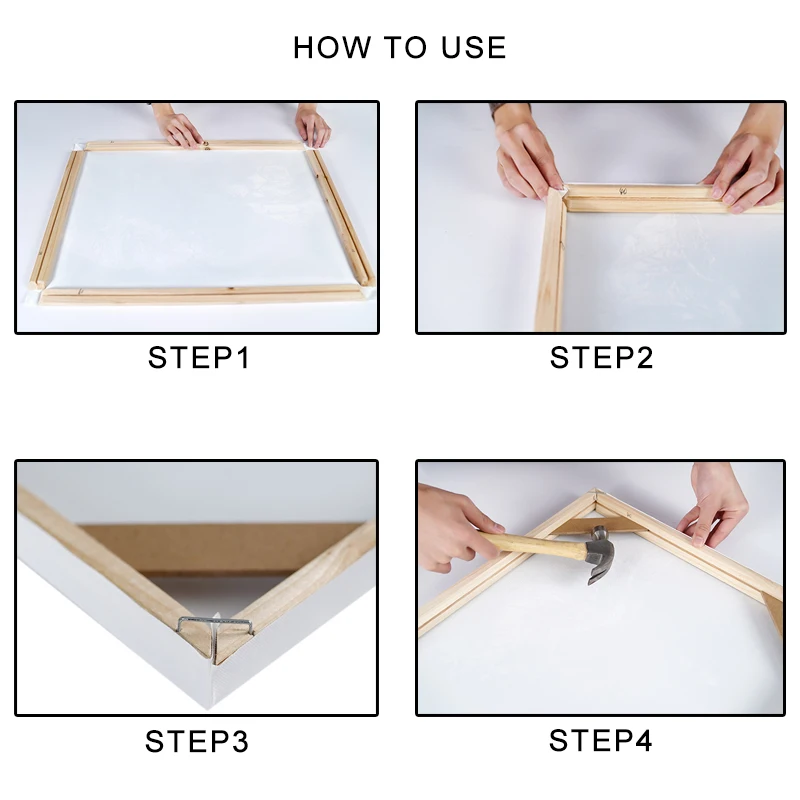 Natural Pine Wooden Painting Frame Photo Frame DIY Large Size Wood for Picture Poster Wall Canvas Painting Cadre