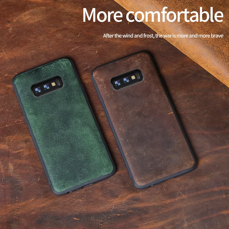 Подлинный выдвижной кожаный чехол для Samsung Galaxy S10 S8 S9 S7 plus A30 A40 A50 A70 A7 A8 S10e Note 8 9 Crazy