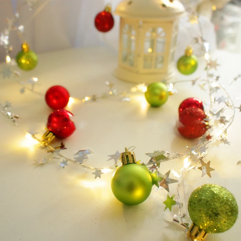 

3M Battery Power Holiday Fairy Lights Christmas Decorations LED String Lights RGB Ball for Bedroom Store Party Wedding Room Tree