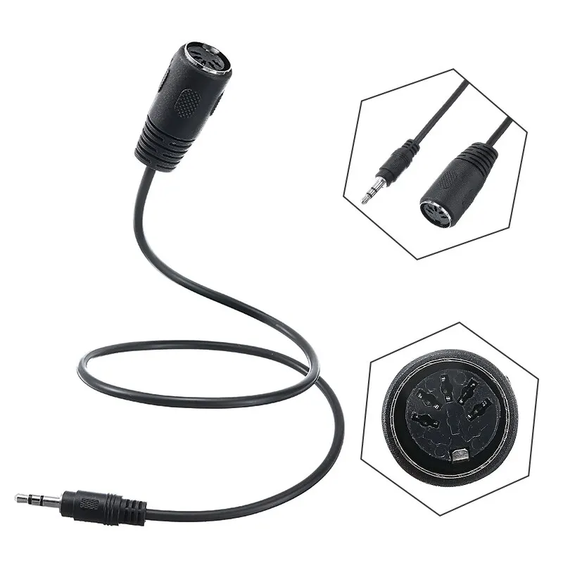 Mini 3.5mm Jack TRS Male to 5 Pin MIDI DIN Female Adapter High Quality Headphone Stereo Jack Converter Cable