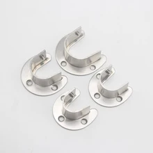 2PCS/Lot Wardrobe Bracket Heavy Duty Stainless Steel Rod Socket Flange Rod Holder Closet Rod End Support 19/22/25/32mm, U shaped