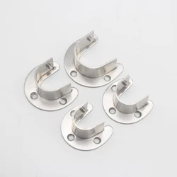 2PCS/Lot Wardrobe Bracket Heavy Duty Stainless Steel Rod Socket Flange Rod Holder Closet Rod End Support 19/22/25/32mm, U shaped