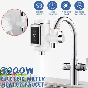 

3000W Tankless Water Heater LED Display Electric Kitchen Water Heating Tap Instant Hot Water Faucet Heating 220V