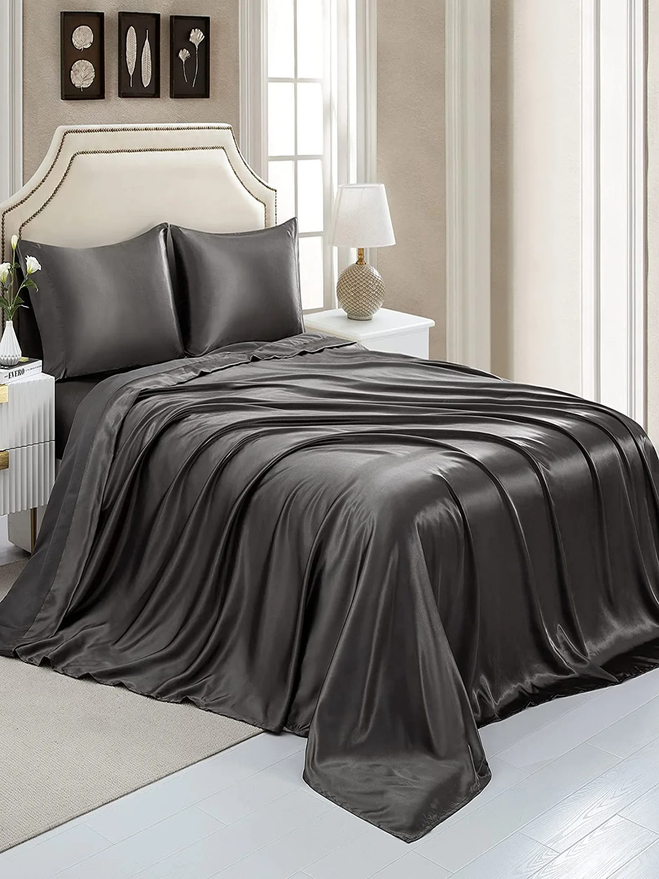 JuwenSilk3pcsluxurysatinsilkLinensdoublebedsheetBedsetSatin
