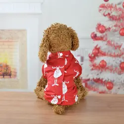 Рождественские костюмы для домашних собак, маленький щенок, милый Рождественский свитер с изображением лося, мягкая одежда для кошек и