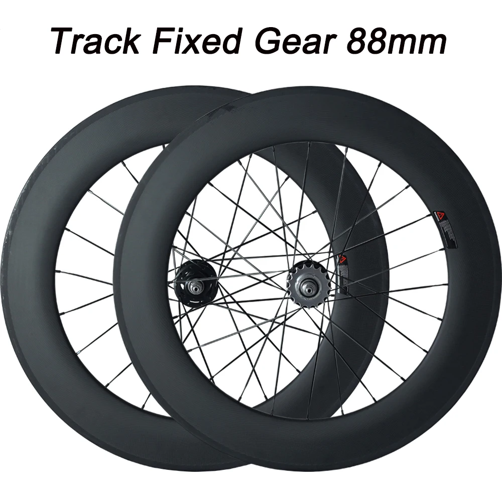 

OZUZ A165SBT/A166SBT Hub Carbon Road Wheels 88mm Track Fixed Gear Single Speed Wheels 23mm Wide Clincher Track Bike Wheelset