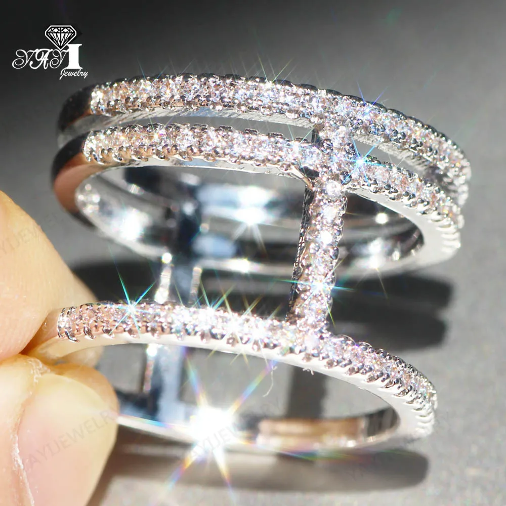Ювелирные изделия YaYI Мода Принцесса 7.2CT серебро белый циркон Цвет обручальные
