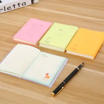 

4Pcs Portable Mini Notebooks Cute Deer Pattern Notepad Square Cartoon Pocket Notebook for Life Journey (Random Color)