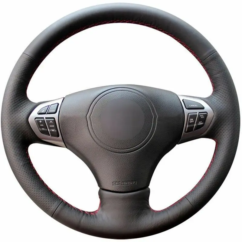 

For Suzuki Grand Vitara 2007-2013 Top Leather Steering Wheel Hand-stitch on Wrap Cover