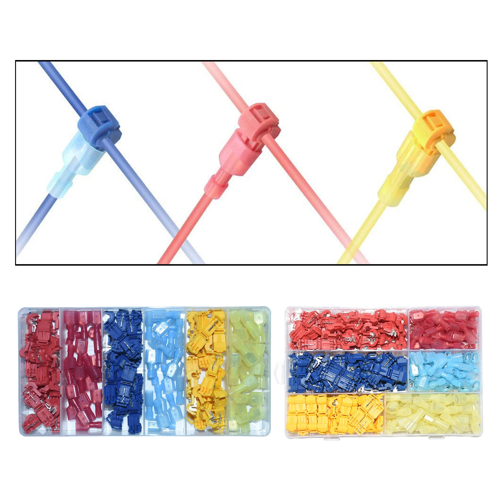 New 120/240pcs / Set T-tap Wire Connectors Male Terminals Kit with