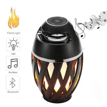 

LED Music Lamp Wireless Bar Smart Bluetooth Portable Gift Flame Night Light Loudspeaker KTV Audio Outdoor Travel Black Home
