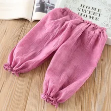 Tong zhong ku/322545 специальное предложение для девочек; 3 цвета; эластичная резинка на талии; однотонная детская одежда