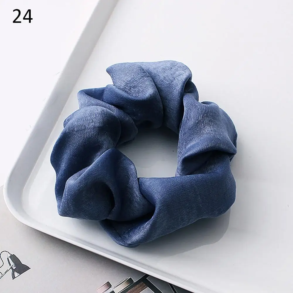 hair band for women Solid Color Silky Satin Scrunchie Elastic Hair Bands Girls Elegant Fashion Ponytail Holder Hair Rope Headwear Red Pink Black Hot head accessories female Hair Accessories