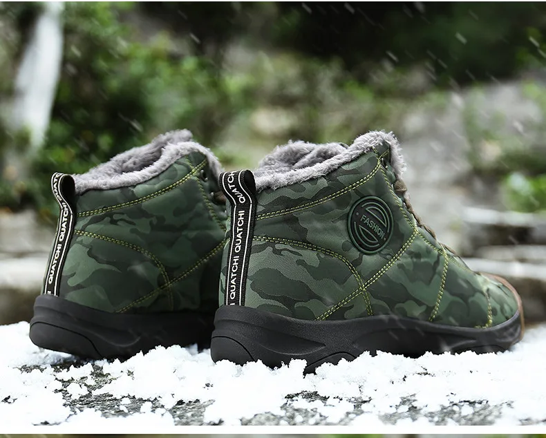 SENTA зимние мужские кроссовки водонепроницаемые теплые плюшевые зимние ботинки камуфляжные кроссовки уличная спортивная прогулочная обувь мужские Zapatillas
