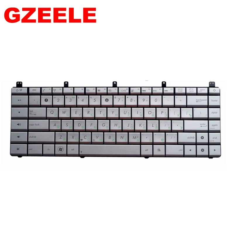RU для ASUS N45 N45E N45S N45Vm N45-2 N45SF N45Sl N45SJ русской клавиатуры ноутбука Серебро
