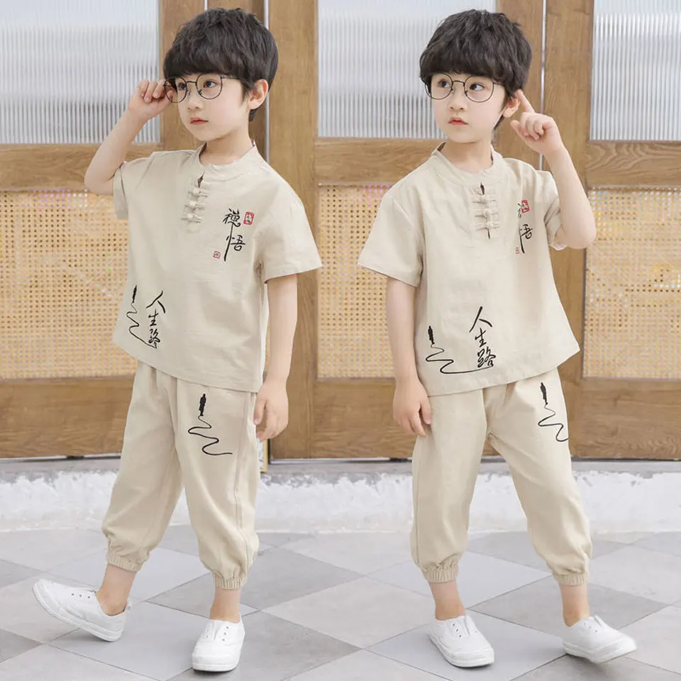 Kinder Baby Jungen Sommer T-Shirt Tops Hosen Jogginghose Kleidung Outfits Set 