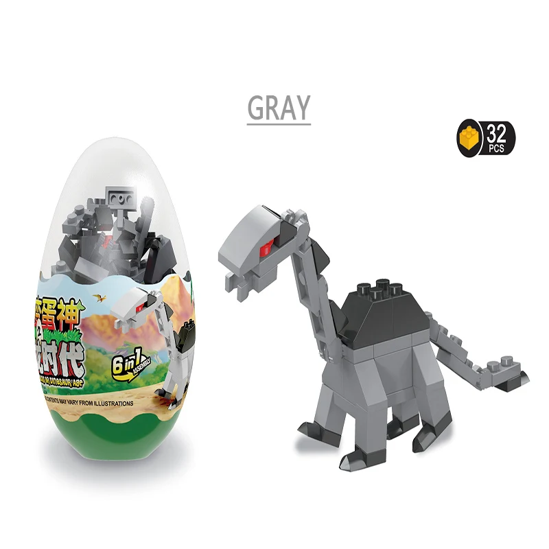 gray Модель животного фигурки из зоопарка большие строительные блоки медведь яйцо динозавра животные DIY Кирпичи игрушки забавные игрушки для детей 29 шт. по крайней мере - Цвет: gray