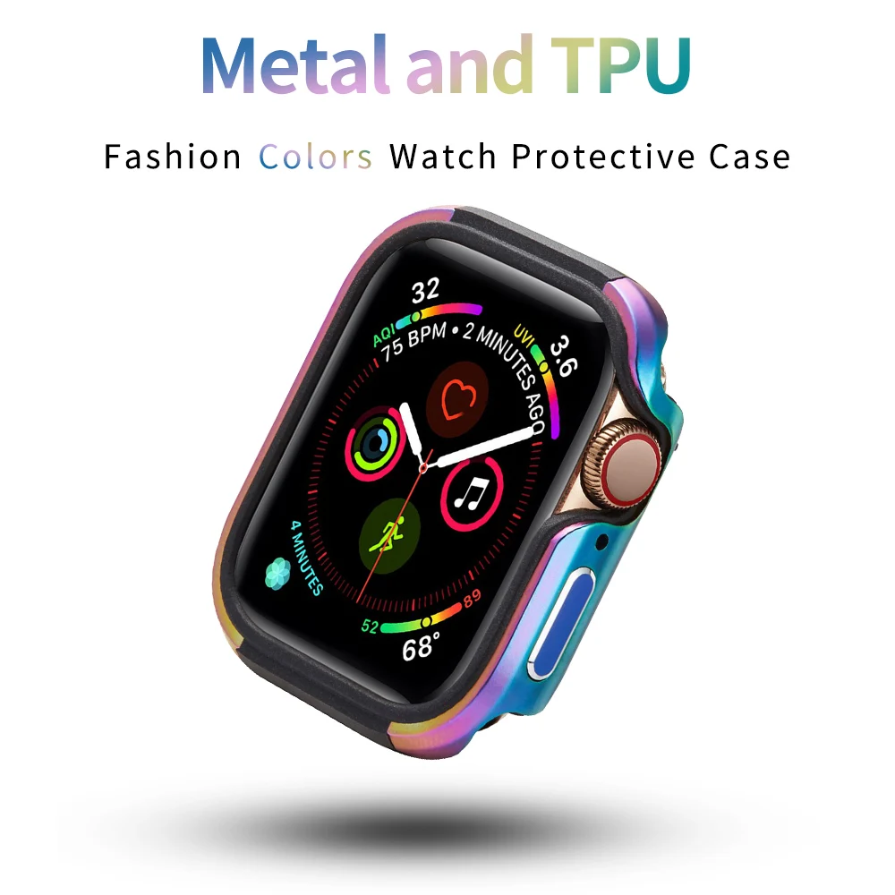 NEW Suitable for Apple Watch 5 44mm and 40mm aluminum alloy+TPU case precise hole fitting, for iWatch 4 40mm 44mm fashion access