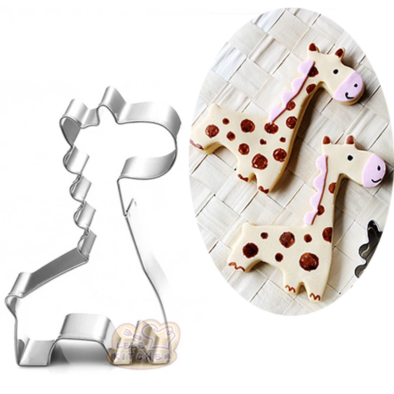 1pcs patisserie reposteria Animal Giraffe Fondant Cake Decor Tool Stainless Steel Cookie Cutter Metal Biscuit Mould Pastry Shop cookie cutter baking mold cookie mould fondant cutter baking decorating tools