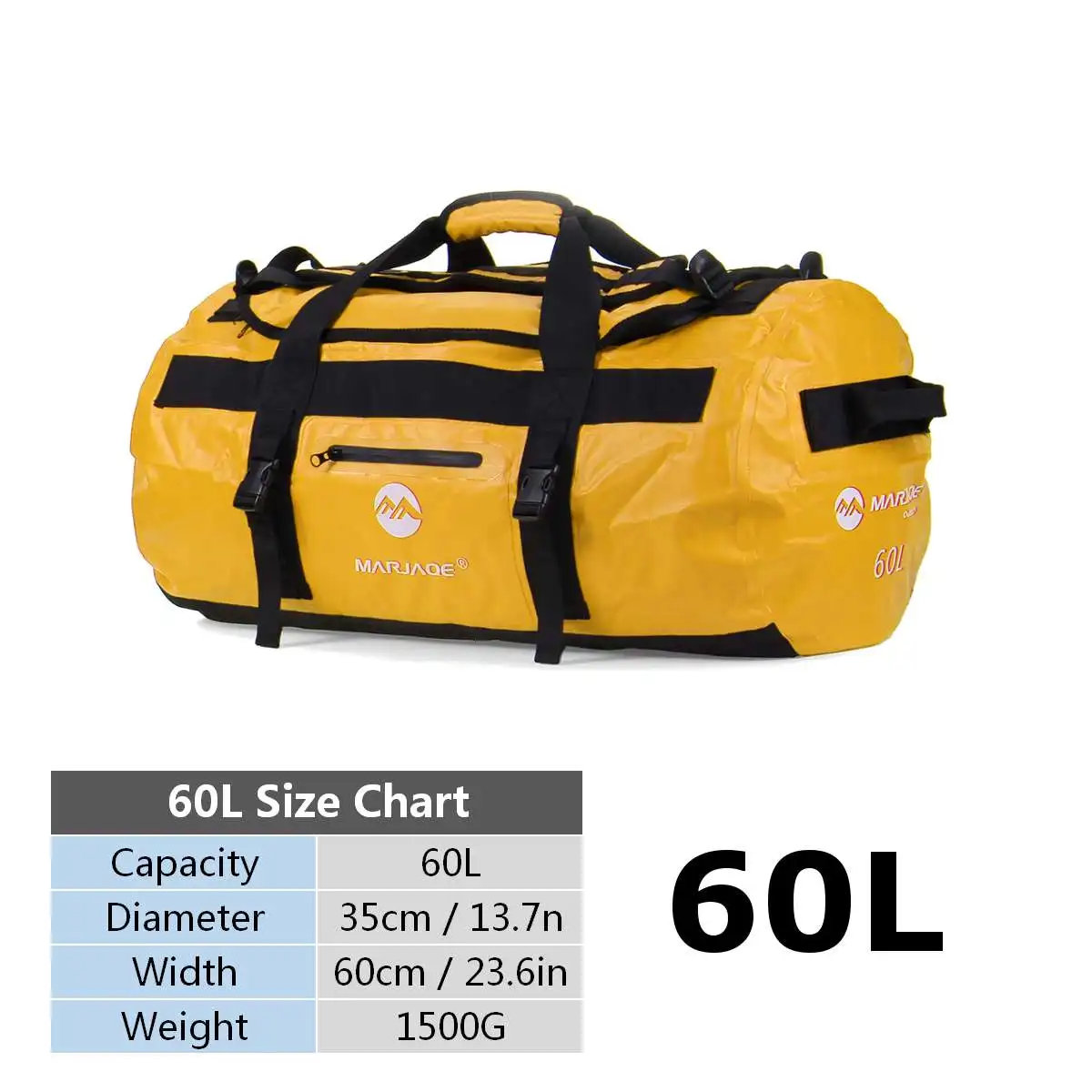 Yellow 60L 60L открытый ПВХ водонепроницаемый мешок сухой мешок для хранения для рафтинга каноэ катание на лодках Каякинг речной поход плавание дорожная сумка - Цвет: Yellow 60L