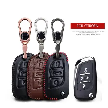 

Leather Car Key Protection Cover Case For Citroen C1 Berlingo C5 Aircross C4 Cactus Grand Picasso DS5 DS4 C3 Key Shell Holder