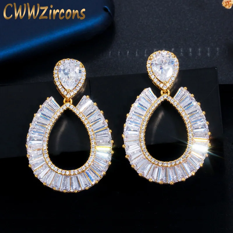 Blue Red AAA Zircon Bridal Earrings Cubic Zirconia Wedding Earring For Women Brides Accessories Dinner Party Dress Jewelry main image 0