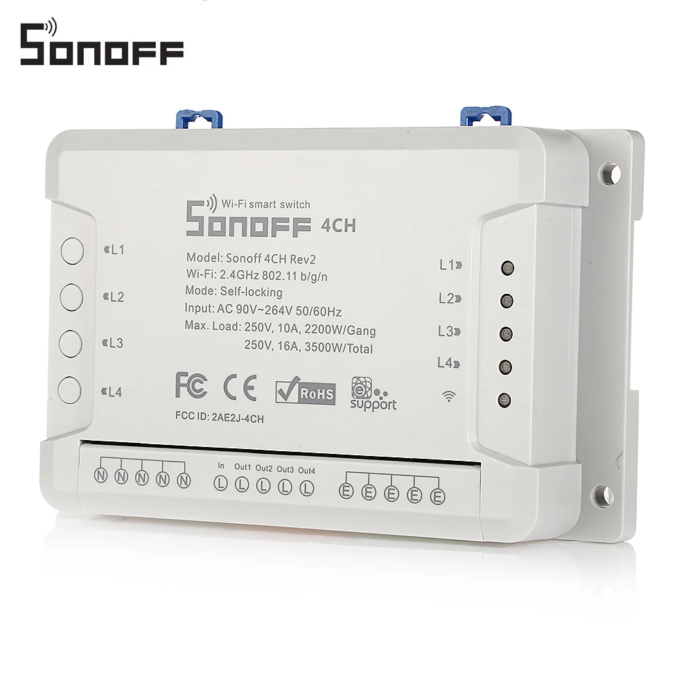 SONOFF 4CH Rev2 4 канала Беспроводной Интеллектуальный переключатель Wi-Fi