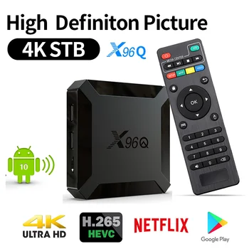 

X96Q Android 10 4k Smart Tv Box Quad Core 2GB 16GB Televisor Smart TV Android Box Media Player X96 Mini Set Top M3u TVbox 2020