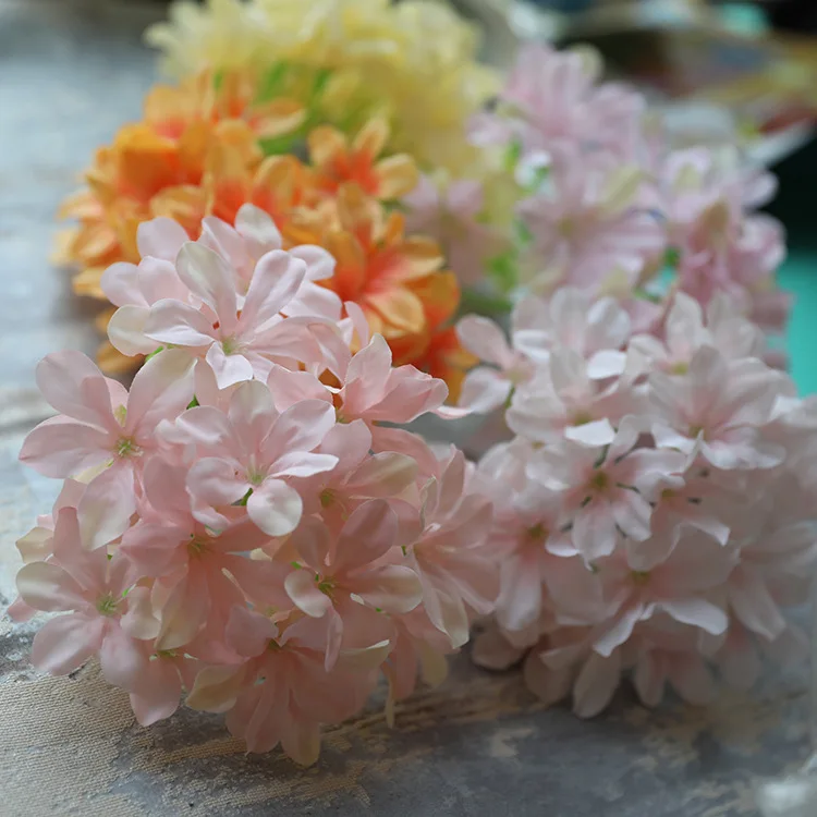 

10pcs 11COLORS 13cm artificial hydrangea lilac flower heads diy wedding bouquet flowers head wreath garland home decoration