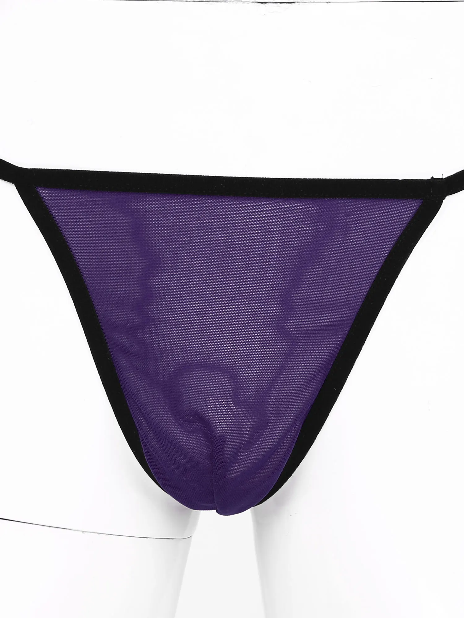 #M-XXL Mens Sissy Sheer Lace Mesh Lingerie Adjustable Straps Deep V Neck Lace Trim Chemise with Panties Pajama Sleepwear