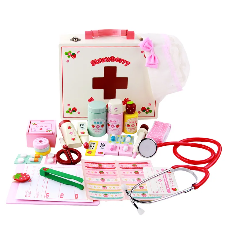 

Children Doctor Toy Set Wood Model Play House Doctor Set