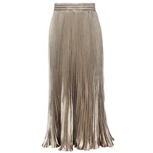 Женские юбки женские повседневные модные элегантные ретро винтажные яркие Серебристые Металлические плиссированные юбки